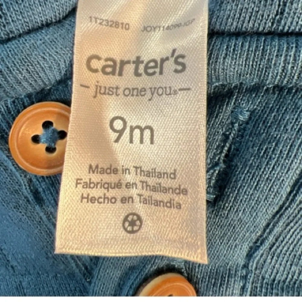 Carter's Quilted Blue Baby Romper